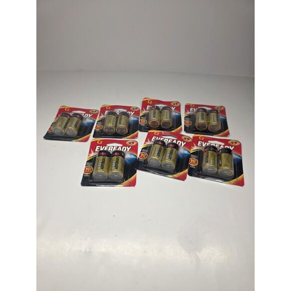 New/Sealed (7 Pack) Eveready Gold - C2 Batteries - 2 Ct. Each Pack Free Ship - Picture 1 of 2